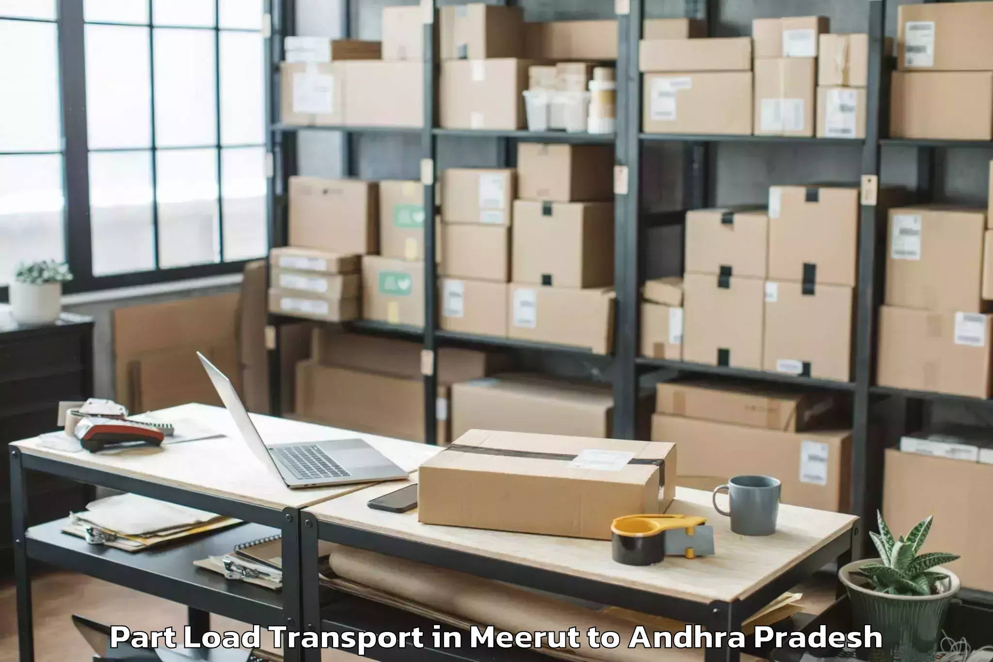 Top Meerut to Peddapuram Part Load Transport Available